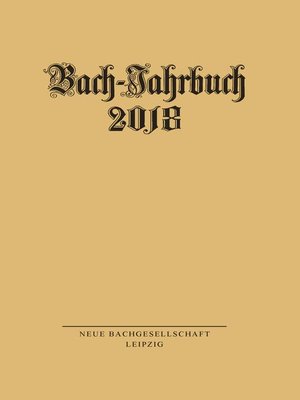 cover image of Bach-Jahrbuch 2018